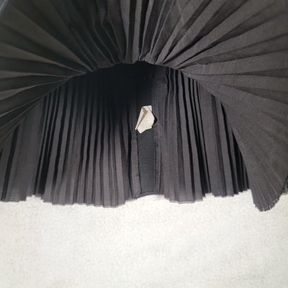 Harvey Nichols Black Willow Laser Cut Fringe Pleated Designer A Line Mini - Picture 5 of 16